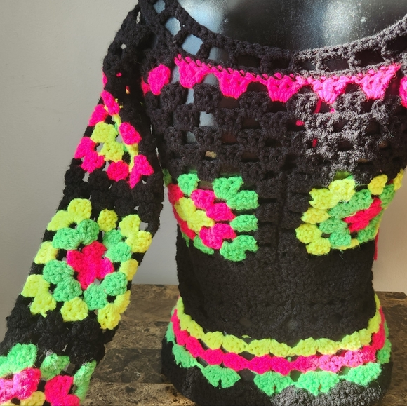 Handmade Crochet Sweater - Picture 4 of 5